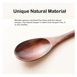 Wooden soup spoon, long handled spoon, Japanese kitchen utensils, Korean cuisine, cooking, stirring, honey tea In Australia - Darrahopens