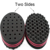 2pcs Small Holes Hair Sponge for Twists and Dreads Barber Afro Wave Nappy Curling Sponge Brush for Curls Women Men Natural Hair