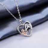 Fashionable heart-shaped necklace, rose gold jewelry, two tone necklace for girls and horses, collarbone chain
