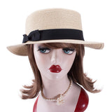 Straw Boater Hat Foldable Packable Beach Hat for Summer Tea Party Sun Hats for Women Bowknot Wide Brim Cap In Australia - Darrahopens