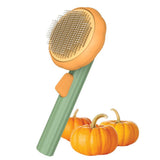 Cute pumpkin self-cleaning cat brush, used for hair removal and shedding, deep cleaning pet brush for dogs, cats, and puppies In Australia - Darrahopens