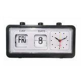 Manual Jump Calendar Alarm Clock, Fashionable Manual Calendar Clock Table Stable for Study Room  (Black) In Australia - Darrahopens