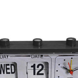 Manual Jump Calendar Alarm Clock, Fashionable Manual Calendar Clock Table Stable for Study Room  (Black)