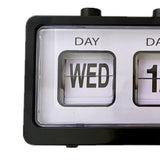 Manual Jump Calendar Alarm Clock, Fashionable Manual Calendar Clock Table Stable for Study Room  (Black)