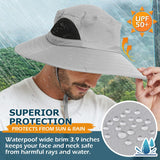 Unisex Sun Hat, Waterproof Wide Brim Bucket Hat Packable Boonie Hat for Fishing Hiking Gardening Safari Beach
