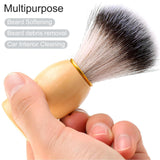 Men's Bristle Shaving and Beard Brush Set - Perfect for Grooming, Shaving, and Hair Dusting - Natural Wooden Handle In Australia - Darrahopens