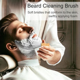 Men's Bristle Shaving and Beard Brush Set - Perfect for Grooming, Shaving, and Hair Dusting - Natural Wooden Handle