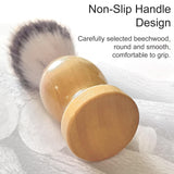 Men's Bristle Shaving and Beard Brush Set - Perfect for Grooming, Shaving, and Hair Dusting - Natural Wooden Handle