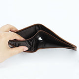 Men's leather increased capacity wallet, double fold slim fit brown front pocket, carved dragon wallet