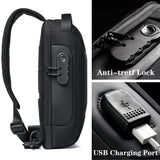 Mens Anti Theft Sling Backpack for Men Women Sling Bag Chest Crossbody Shoulder Bags Casual Daypack with USB Charging Port Black
