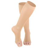 Compression socks, knee length, exposed toes, used for deep vein thrombosis, varicose veins, relief of tibial fractures, edema In Australia - Darrahopens