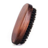Boar Bristle Beard Brush for Men Made By Wood,  Classical Wood Walnut Style Handle, Beard Straightener Brush Make Beard Soften Clean