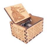 Chain music box, hand cranked woodcut music box, wooden hand cranked music box, eight tone box, toy, retro carving