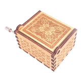 Chain music box, hand cranked woodcut music box, wooden hand cranked music box, eight tone box, toy, retro carving