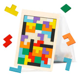 Wooden Russian Blocks for Kids Ages 3-8, Educational Gift for Family, Portable Brain Teasers Toy with Storage Bag