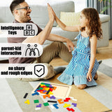 Wooden Russian Blocks for Kids Ages 3-8, Educational Gift for Family, Portable Brain Teasers Toy with Storage Bag
