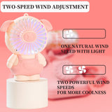 Portable Fan, Mini Handheld Fan, Pink Pig 2-Speed Personal Small Desk Table Fan, Quiet Operation, for Home Office Car Bedroom