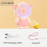 Portable Fan, Mini Handheld Fan, Pink Pig 2-Speed Personal Small Desk Table Fan, Quiet Operation, for Home Office Car Bedroom