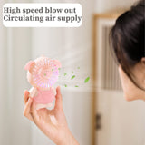 Portable Fan, Mini Handheld Fan, Pink Pig 2-Speed Personal Small Desk Table Fan, Quiet Operation, for Home Office Car Bedroom
