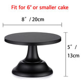 Black Dessert Holder Cookie Pedestal Stands Metal Trays for Desserts Round Gothic Serving Plate for Birthday  7.87 Inch / 20cm