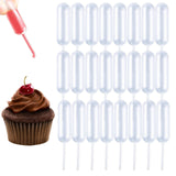 Cupcakes Pipettes, 50 PCS 4 ml Plastic Pipettes Squeeze Dropper Liquid Injector for Strawberries, Cupcake, Chocolate