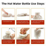 Hot Water Bottle Rubber with Soft Cover (2 Liter) Hot Water Bag for Cramps, Pain Relief, Removable Hot Cold Pack Hot Water Bed