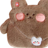 Cartoon Hot Water Bottle with Cute Plush Cover Water Injection Hot Water Bag Anti-scalding Portable Hand Warmer ( Brown) In Australia - Darrahopens