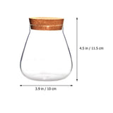 Round Glass Jar Plant Terrarium Tabletop Succulent Planter Moss Balls Buds Vase Wish Bottle Candy Cookie Jar Canister with Cork In Australia - Darrahopens