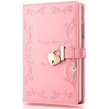 Girls Diary with Lock and Key, Cute Heart Shaped Lock Journal for Women, Refillable  Leather Notebook Gift for Teen Girls - Pink In Australia - Darrahopens