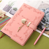 Girls Diary with Lock and Key, Cute Heart Shaped Lock Journal for Women, Refillable  Leather Notebook Gift for Teen Girls - Pink In Australia - Darrahopens