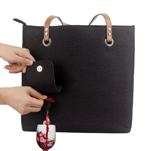 Wine Purse with Hiddens Spout, Tote Beach Bag for Women Large Wine Spout Purse, Holds and Pours 2 bottles of Wine In Australia - Darrahopens