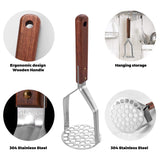 UPGRADED Potato Masher Stainless Steel Heavy Duty Strong Anti-slip Handle Not Easy to Bent Easy to use Sturdy Construction In Australia - Darrahopens