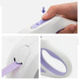 Retractable Light-up with Spotlight LED for Night Walking | Anti-Tangle Rope Core, and Anti-Slip Handle for Small (Purple)