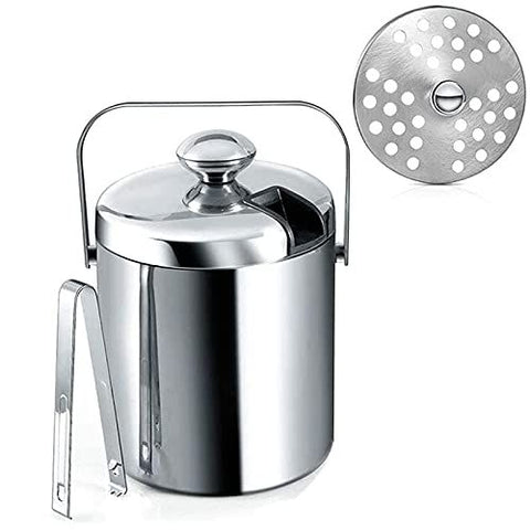 Ice Bucket with Lid, Double-Walled Ice Bucket with Lid, Stainless Steel, 1.3 Liter Insulated Ice Bucket In Australia - Darrahopens