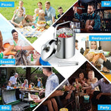 Ice Bucket with Lid, Double-Walled Ice Bucket with Lid, Stainless Steel, 1.3 Liter Insulated Ice Bucket In Australia - Darrahopens