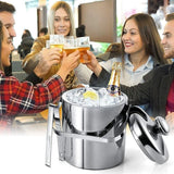 Ice Bucket with Lid, Double-Walled Ice Bucket with Lid, Stainless Steel, 1.3 Liter Insulated Ice Bucket In Australia - Darrahopens