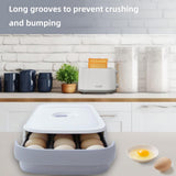 Egg holder for Refrigerator, Egg container for Fridge with Lid, Stackable Refrigerator Organizer Bins, Plastic Egg Storage