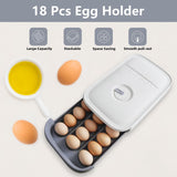 Egg holder for Refrigerator, Egg container for Fridge with Lid, Stackable Refrigerator Organizer Bins, Plastic Egg Storage