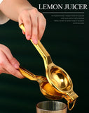 Stainless Steel Lemon Squeezer Hand Manual, Manual Citrus Press Juicer, Manual Juicers,Easy To Clean  gold