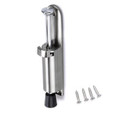 Kickdown Door Stop - Stainless Steel Easy Step Door Stopper, Spring Loaded Telescopic Step On/Off Door Stopper Rubber
