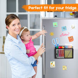 Magnetic Pencil Holder - Extra Strong Magnets Mesh Marker Holder Perfect for Whiteboard, Refrigerator  (2 Baskets, 1 Pack Black)