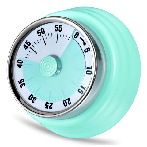 60-Minute Countdown Timer, Kitchen Timer with Magnetic Base, Mechanical Clockwork, Ringer Alert, Time Management (Mint Green) In Australia - Darrahopens