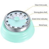 60-Minute Countdown Timer, Kitchen Timer with Magnetic Base, Mechanical Clockwork, Ringer Alert, Time Management (Mint Green)