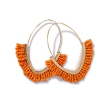 Beaded Dangle Earrings – V-shaped Beaded Earrings Statement Beaded Drop Fringe Earrings, Boho Handmade Bead Tassel Earrings