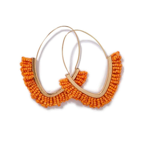 Beaded Dangle Earrings – V-shaped Beaded Earrings Statement Beaded Drop Fringe Earrings, Boho Handmade Bead Tassel Earrings