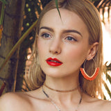 Beaded Dangle Earrings – V-shaped Beaded Earrings Statement Beaded Drop Fringe Earrings, Boho Handmade Bead Tassel Earrings