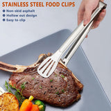 Cooking Tongs Set of 2 Stainless Steel Tongs Serving Kitchen Tools for Barbecue Salad Burgers (Stainless Steel)