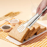 Cooking Tongs Set of 2 Stainless Steel Tongs Serving Kitchen Tools for Barbecue Salad Burgers (Stainless Steel)