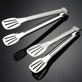 Cooking Tongs Set of 2 Stainless Steel Tongs Serving Kitchen Tools for Barbecue Salad Burgers (Stainless Steel)