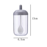 Seasoning Storage Container Food Jar with Lid and Spoon for Kitchen Storage for Sugar, Seeds, Salt, Pepper, Spices